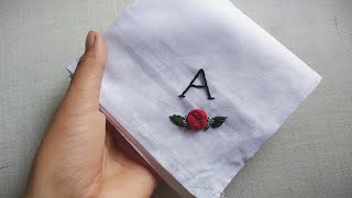 How to Embroder on handkerchief  Hand embroidery for beginners  Lets Explore [upl. by Anowahs]