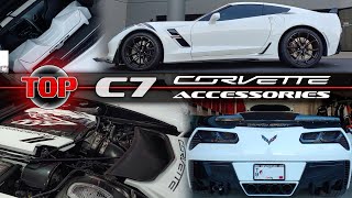 Top Corvette Accessories C7 Grand Sport including Best Engine Dress Up Paint and Carbon Fiber [upl. by Ahsiya140]