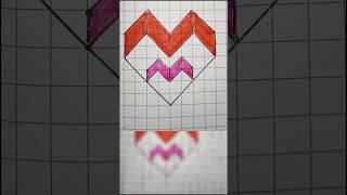 Simple Geometrical Heart shorts youtubeshort art drawing youtube xyzarthouse [upl. by Ahseinek175]