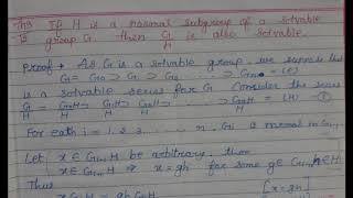 If H is a normal subgroup of a solvable group G then GH is also solvable MSc maths sem 1 paper 1 [upl. by Enyrb588]