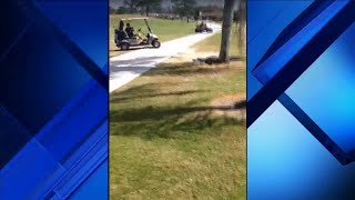 Florida alligator spooks golfers walks away with giant fish [upl. by Fujio]