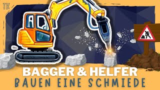 Bagger amp Baufahrzeuge ⭐ Wir bauen eine Schmiede  Kindervideos  Kinderfilme  telekids [upl. by Wymore]