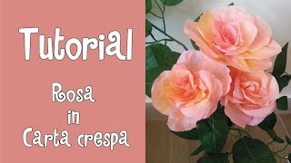 Tutorial Rosa in carta crespa HOMEDECOR [upl. by Ahcas]