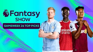 What to do with Kevin De Bruyne amp Best Forward picks for GW26  Fantasy Show [upl. by Refinnej]