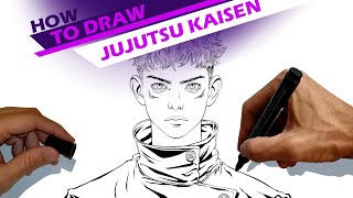 Yuji Itadori from the anime Jujutsu Kaisen  How to draw [upl. by Garvin]