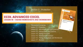 ECDL Advanced Excel Lesson 16 Hiding Worksheets and Workbooks [upl. by Giess78]