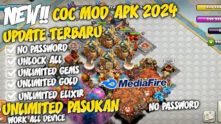 COC MOD APK TERBARU 2024  UNLIMITED PASUKAN  NO PASSWORD [upl. by Luckett]