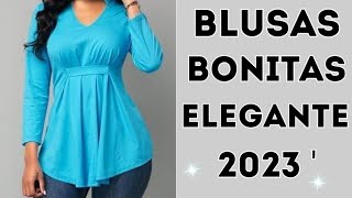 BLUSAS ELEGANTES BONITAS 2023  MODELOS DE BLUSAS DE MODA [upl. by Ahtanoj]