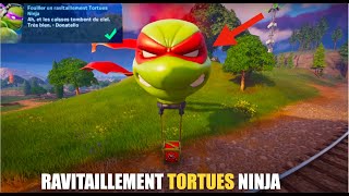 FOUILLER UN RAVITAILLEMENT TORTUES NINJA FORTNITE [upl. by Sirtimed]