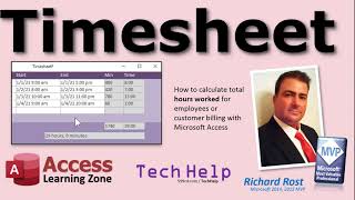 Timesheets in Microsoft Access Calculating Total Hours Worked for Employees or Customer Billing [upl. by Aprilette]