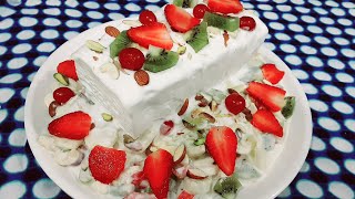 Hyderabadi Special IceCream ka meetha  IceCream Mixed Fruit Dessert  Fire Free Recipe [upl. by Einej148]