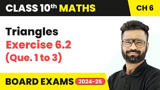 Triangles  Exercise 62 Que 1 to 3  Class 10 Maths Chapter 6  CBSE 202425 [upl. by Weatherby]