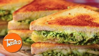 Pesto Chicken Sheet Pan Grilled Cheese Recipe  Loaded Grilled Cheeses  Best Cheesy Meals  Twisted [upl. by Pinette118]