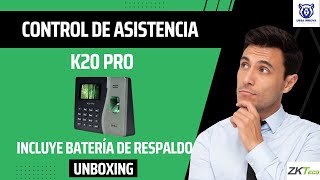 K20 PRO  Biométrico ZKTECO  Equipo con batería de respaldo [upl. by Copp169]