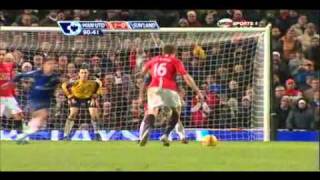 Man Utd 10 Sunderland  Vidic Goal [upl. by Enieledam]