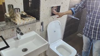 plumbing Washroom design Bathroom Total Area 65quot × 35quot  छोटी सी जगह में स्टाइलिस्ट बाथरूम। [upl. by Guillema498]