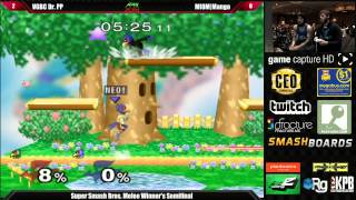 Super Smash Bros Melee Top 8 VGBC Dr PP vs MIOMMango amp colbol vs Leffen  Apex 2014 Tournament [upl. by Kathe]