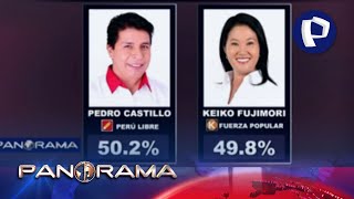 Conteo rápido al 100  Pedro Castillo 502  y Keiko Fujimori 498  según IpsosAMÉRICA TV [upl. by Phelps]