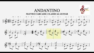 ANDANTINO  Matteo Carcassi  Ha Leonard Classical Guitar Book 1  Notes  Tablature [upl. by Inama]