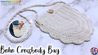 CROCHET “Boho” Crossbody Bag  Tutorial [upl. by Zasuwa792]