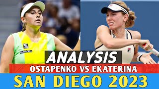 Jelena Ostapenko vs Alexandrova Ekaterina  Match Analysis Wta San Diego 2023 Round 1 [upl. by Dewain]