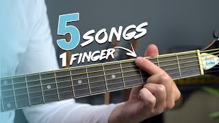 Play 5 EASY Acoustic Guitar Riffs With 1 Finger [upl. by Talbert884]