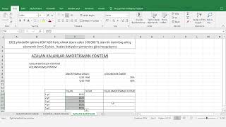 AZALAN KALANLAR AMORTİSMAN HESAPLAMA NASIL YAPILIR [upl. by Llerret]