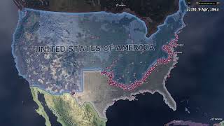 The American Civil War  Hoi4 Timelapse [upl. by Iolenta163]