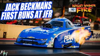 Jack Beckmans First Runs in John Forces Funny Car [upl. by Tserof732]