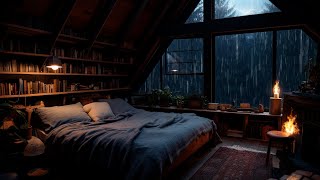 Cozy Room Retreat Rain ASMR for Relaxation Deep Sleep and Stress Relief  3 hours [upl. by Trista]