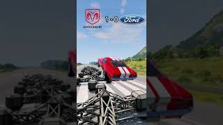 Epic battle Dodge Charger vs Ford Mustang Who will win beamng beamngdrive game gaming shorts [upl. by Siderf]