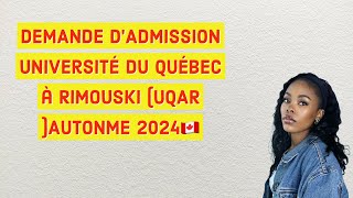 DEMANDE DADMISSION Université Du Québec à RIMOUSKI UQAR AUTONME 2024🇨🇦 [upl. by Territus]