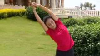 Art of Living Yoga Sideways Bending Using Both Arms Konasana 2flv [upl. by Zirkle483]