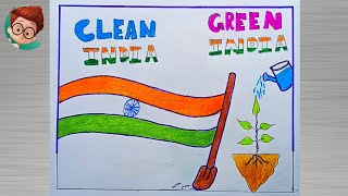 Swachh Bharat Drawing  Swachh Bharat Drawing easy Step by Step  Swachh Bharat Abhiyan Drawing [upl. by Leiram]