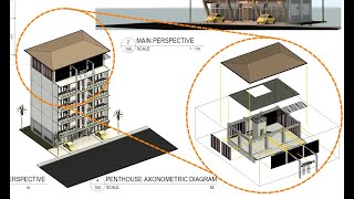 AXONOMETRIC DIAGRAM  DISPLACED ELEMENT  REVIT TUTORIAL [upl. by Haldas]