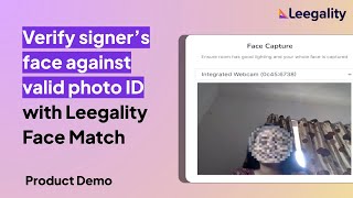 Verify your signer’s identity using Leegality Face Match I Product Demo [upl. by Craw]