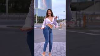 Calça jeans e Cropped manga longa calça jeans feminina fashion shorts style viralvideo video [upl. by Goar]