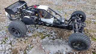 HUGE RC CAR TEARING IT UP 30cc GAS POWERED RC [upl. by Nnaeitak362]