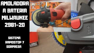 Amoladora Inalambrica Milwaukee 298120 18V Como usarla y configurarla Probamos el rapidstop [upl. by Bar]