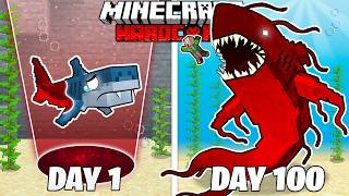 I Survived 100 Days as a BLOOD SHARK in HARDCORE Minecraft [upl. by Nilok]