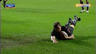 Dan Biggar loops in on the left for try  Ospreys v Dragons 22nd March 2013 [upl. by Lamont]