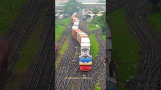 Intermodal train on snake shape rail curve [upl. by Attekram]