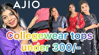 Ajio college wear tops for girls under 300 telugu ajio ajiohaul ajiopartywearkurtihaul meesho [upl. by Danette]