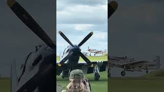 Flying Bulls B25 P38 P51 amp Corsair taking off at Sywell 2024 Air Show aviation planespotting [upl. by Adriell]