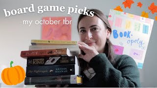 TBR board game picks my october reads 🎃🦇📙 [upl. by Akiwak403]