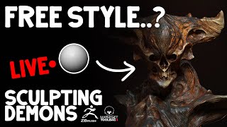 Creative DEMON Sculpting in ZBRUSH  Texturing in Marmoset [upl. by Frear]