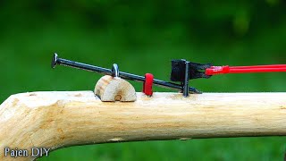 DIY Slingshot  Nail Slingshot And Wood [upl. by Esoj]