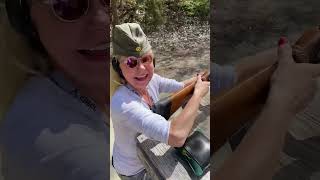 Lyudmila Loads and Fires a 577 Snider Round in our 1864 Enfield Rifle [upl. by Yleak]