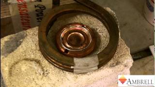 Soldering a copper disc with induction heating [upl. by Harv]