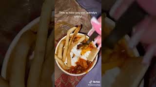 This is how you eat WENDYS chili 🌶️hack [upl. by Rabassa198]